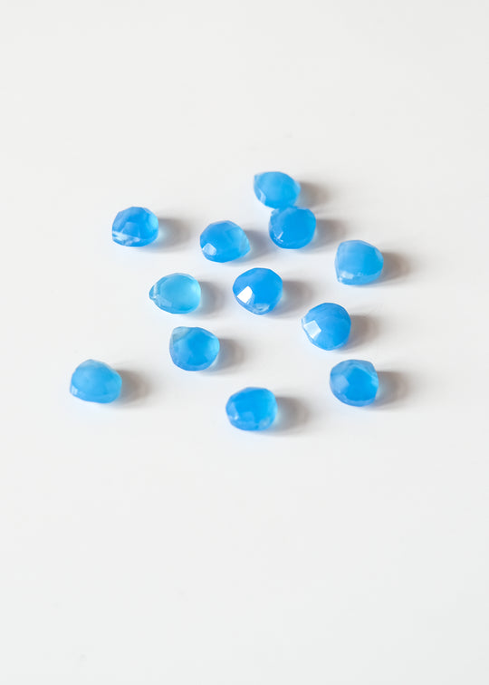 Briolette mini onion, blauwe chalcedoon