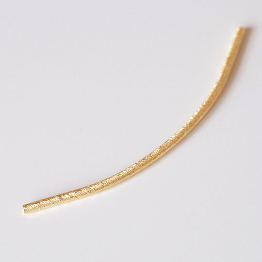 Kraal gebogen buisje, verguld zilver 6,5 cm