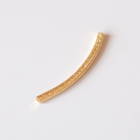 Kraal gebogen buisje, verguld zilver 3 cm