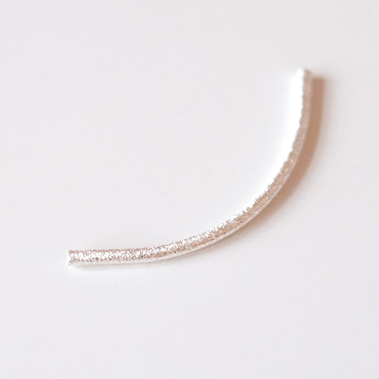 Kraal gebogen buisje, zilver 4,5 cm