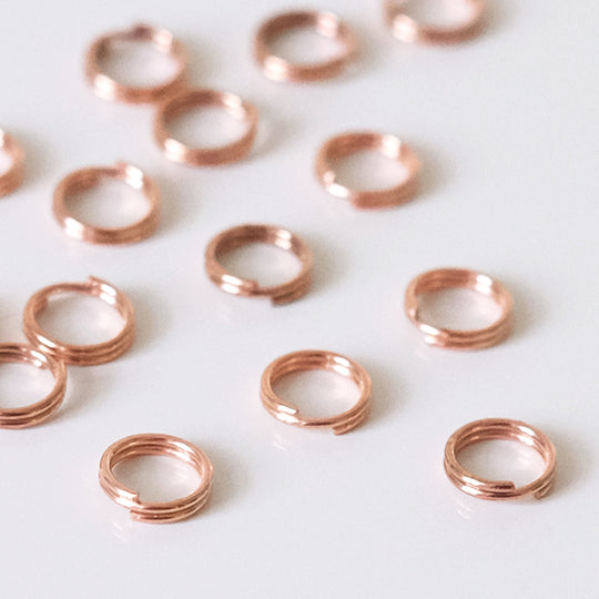 Dubbel ringetje rose verguld 5 mm