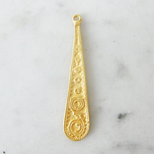 Druppelvormige hanger met Indisch motief verguld