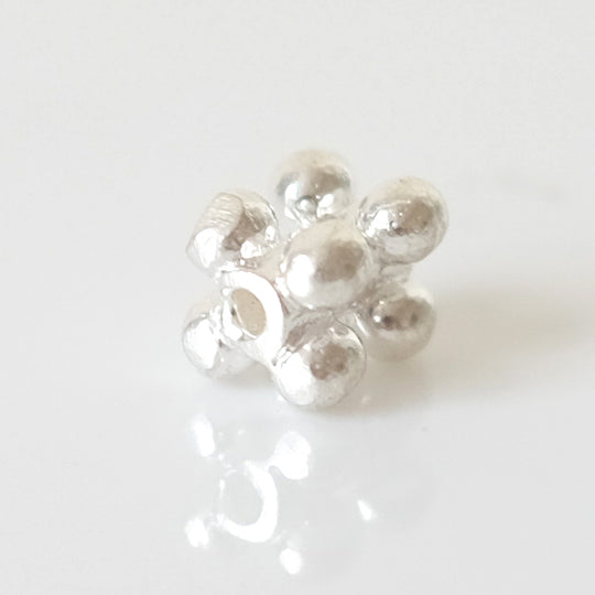 Kraal cilinder met bolletjes, verzilverd