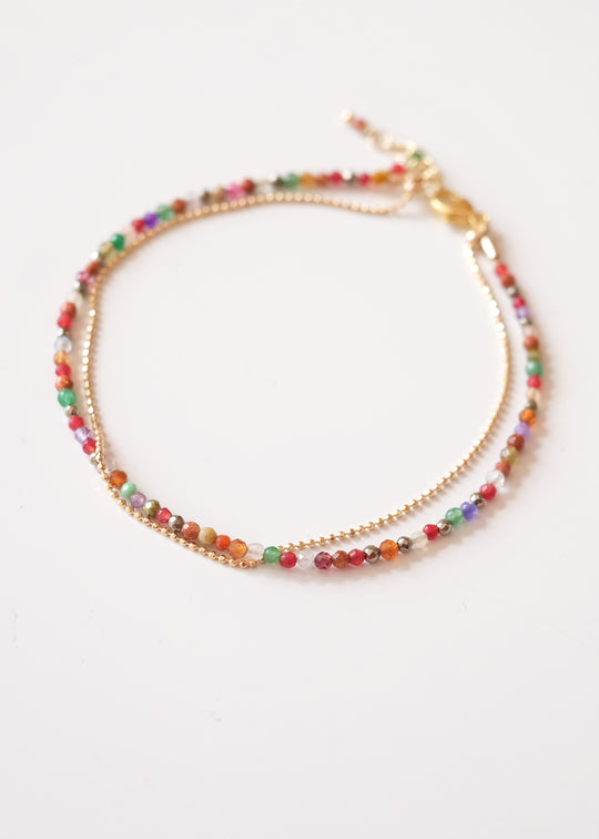 Fijn armbandje met edelsteentjes, multicolor