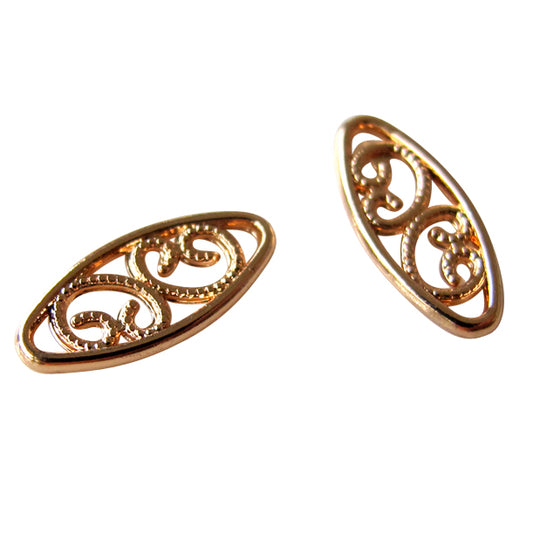 Linkje ovaal filigraan roze goud