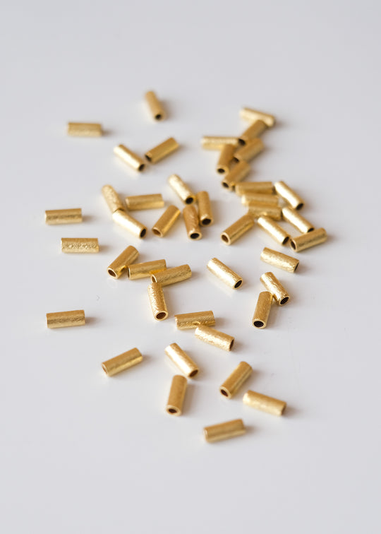 Kraal buisje, verguld zilver kort