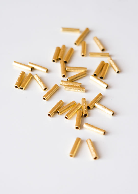 Kraal buisje, verguld zilver