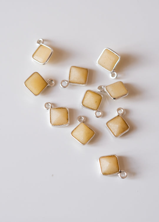 Bedel ruitje gele aventurijn, zilver