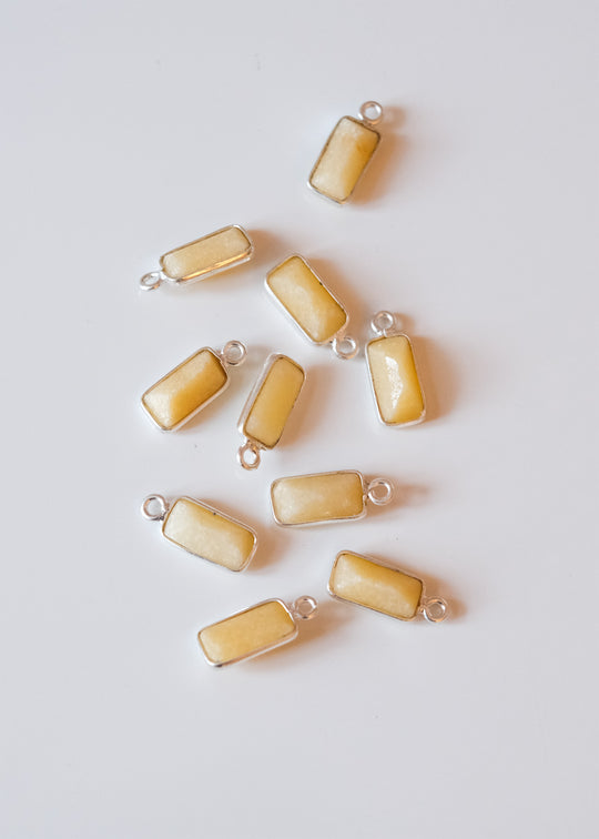 Bedel baguette gele aventurijn, zilver