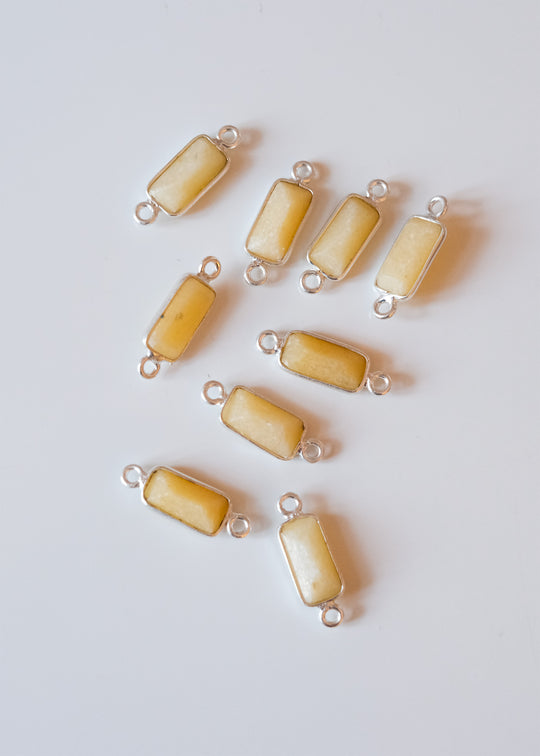 Link baguette gele aventurijn, zilver