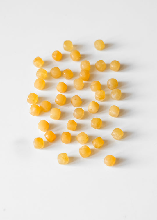 Kralen, blokje gele chalcedoon