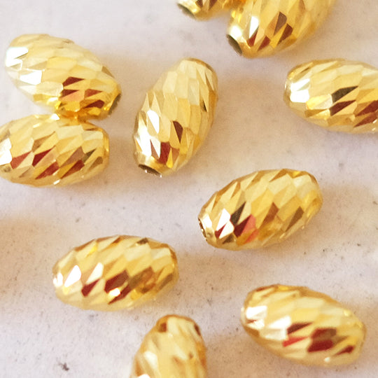 Kraal ovaal gefacetteerd verguld