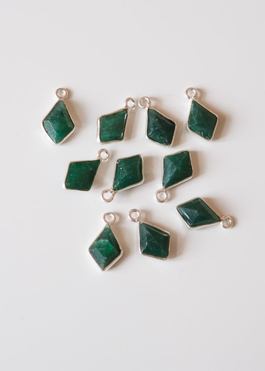 Bedel kite groene aventurijn, zilver