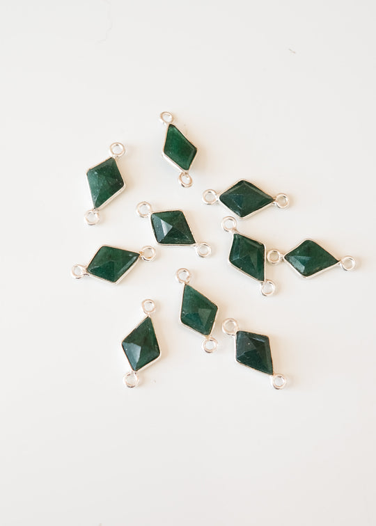 Link kite groene aventurijn, zilver