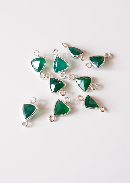 Link trillion groene onyx, zilver