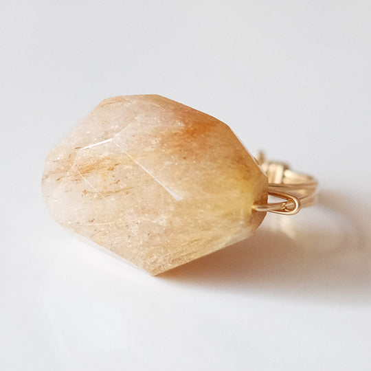 Statement ring met kwarts