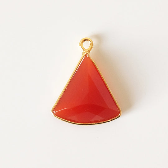 Hanger waaier carneool verguld