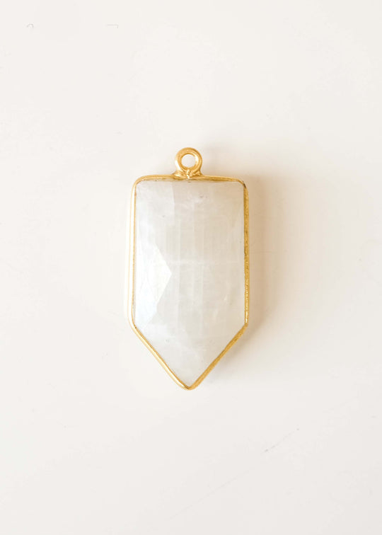 Hanger punt maansteen, verguld