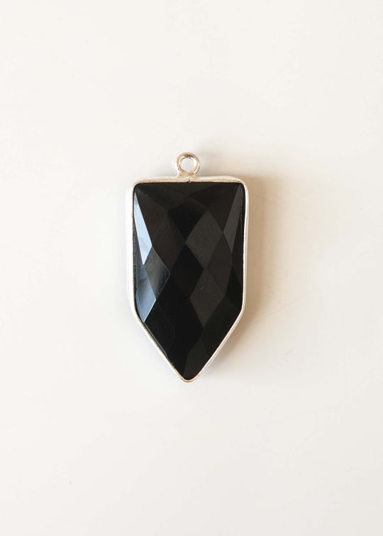 Hanger punt onyx, zilver