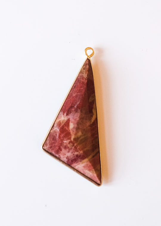 Hanger rechtse driehoek jaspis, verguld