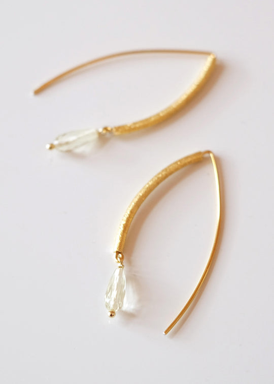 Oorhangers met lemon kwarts