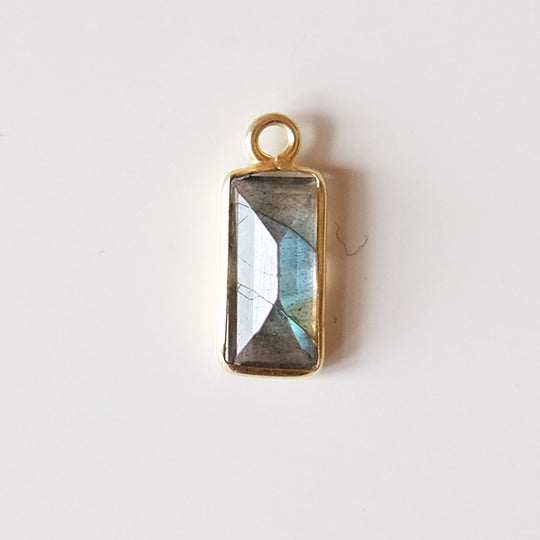 Bedel baguette labradoriet, verguld