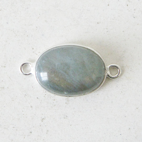 Link ovaal labradoriet zilver