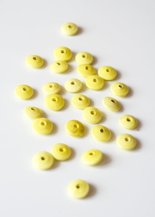 Vintage schijfje Muranoglas, fel geel