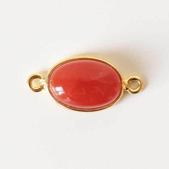 Link ovaal carneool verguld