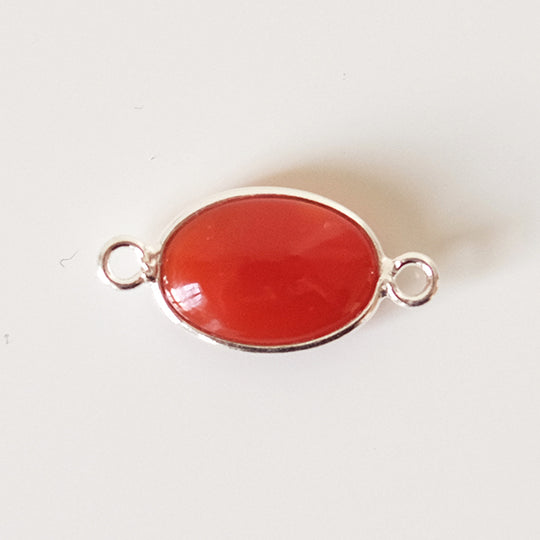 Link ovaal carneool zilver