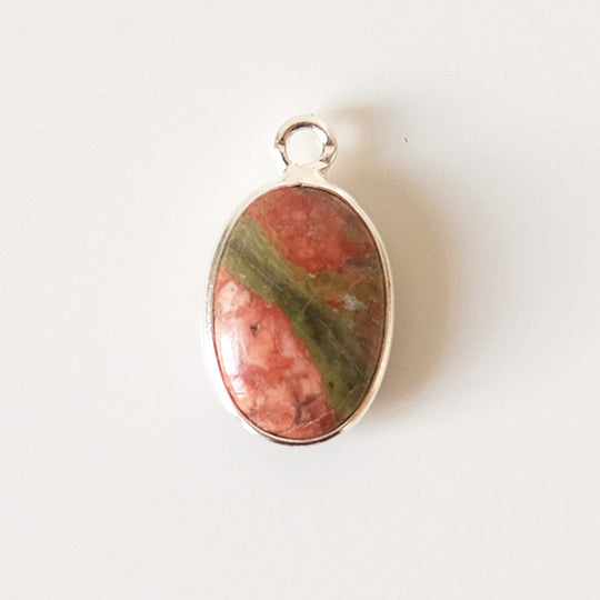 Bedel ovaal unakiet zilver