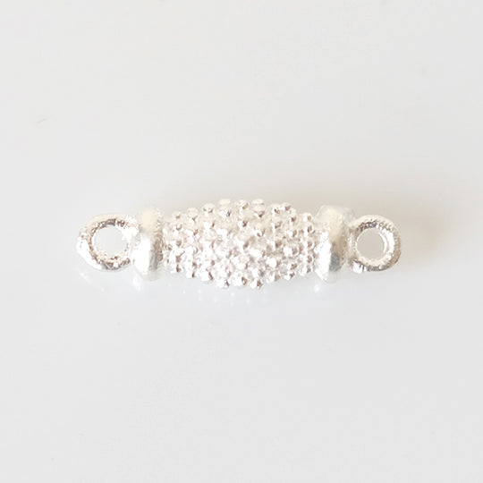 Link tube met reliëf, verzilverd