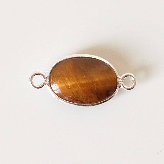 Link ovaal tijgeroog zilver