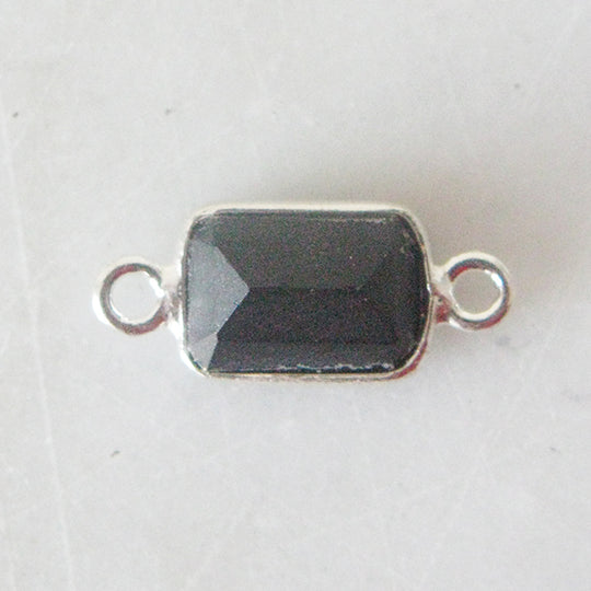 Link rechthoekje onyx zilver