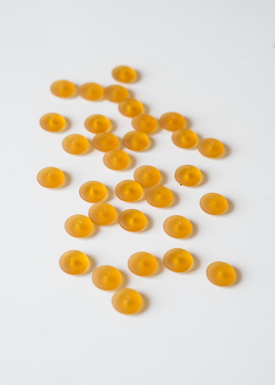 Vintage schijfje Muranoglas, mat geel