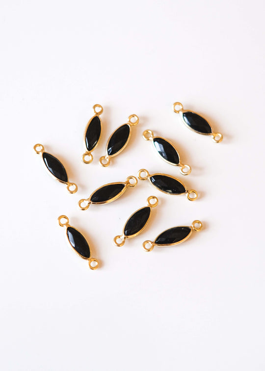 Link navette zwarte onyx, verguld