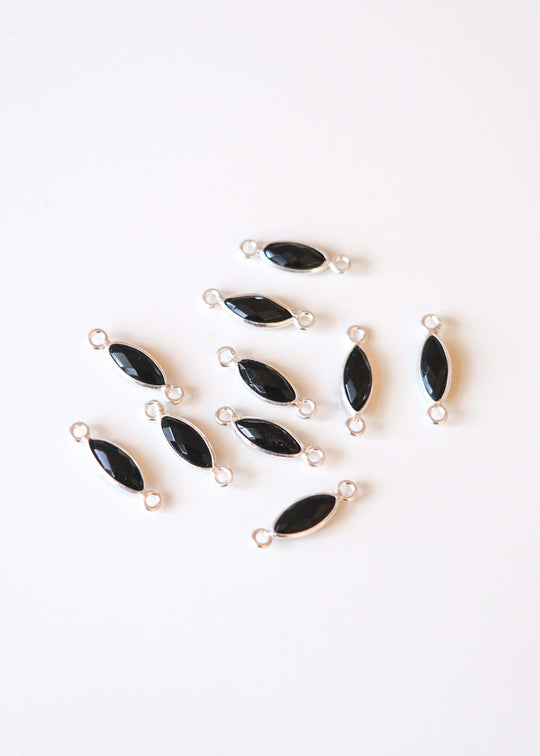 Link navette zwarte onyx, zilver