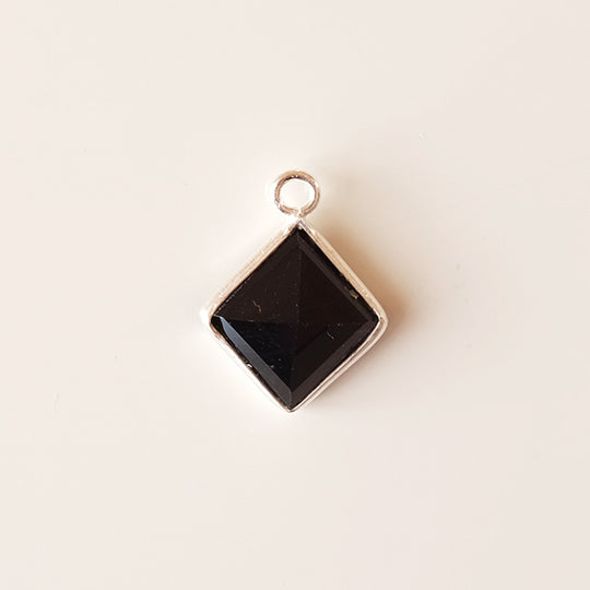 Bedel ruitje onyx, zilver