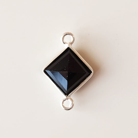 Link ruitje onyx, zilver