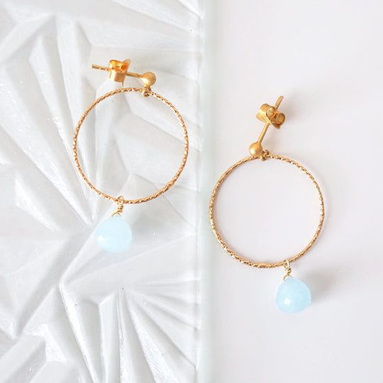 Oorstekers met aquamarijn