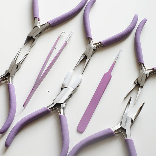 Set met tangen om juwelen te maken, lila