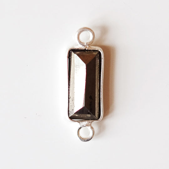 Bedel baguette pyriet, zilver