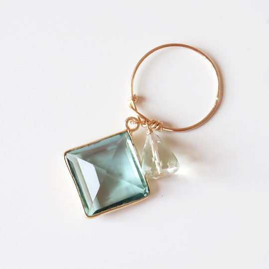 Ring met aquamarijn kwarts en prasioliet