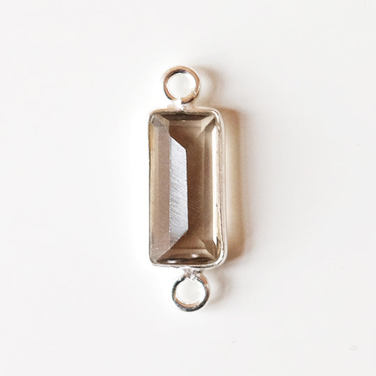 Link baguette rookkwarts, zilver