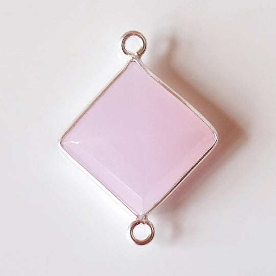 Link ruit roze chalcedoon, zilver
