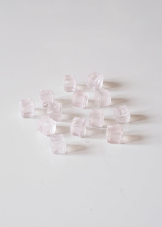 Briolette kubus, rozekwarts