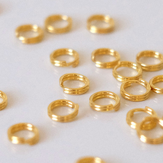 Dubbel ringetje verguld 6 mm