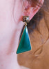oorbellen met groene onyx en pyriet