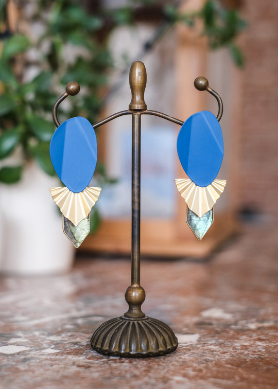 Statement oorstekers met labradoriet