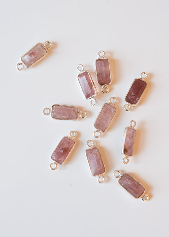 Link baguette strawberry kwarts, zilver